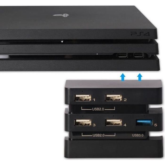 PS4 Pro USB Hub Haute Vitesse 5 Ports, Connecteur d'adaptateur Chargeur Hub pour Sony Playstation 4 Pro Co - Cdiscount