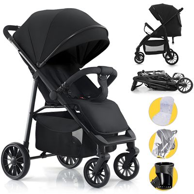 Poussette Canne OHMG 0-4 Ans | Légère, Pliable, Harnais 5 Points - Avec Auvent Et Moustiquaire