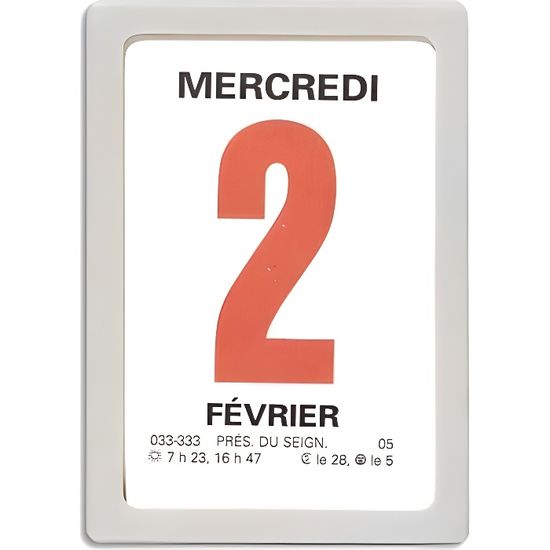 Bloc éphéméride Neutre Gros Chiffres Sur Plaques Skytos - Exacompta
