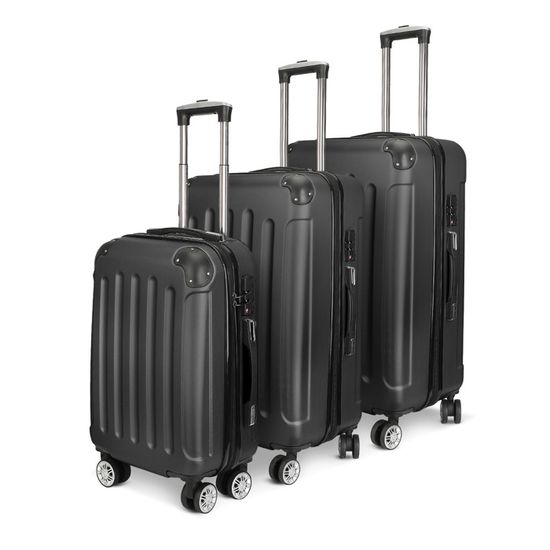 Set De 3 Valises REDOLZ - Légères, Stables Et Extensibles ! Parfait Pour Voyages En Famille