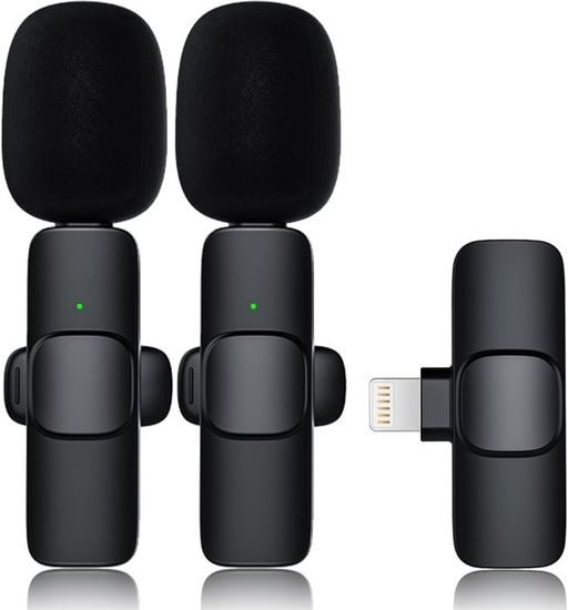 Microphone Cravate Sans Fil Pour IPhone, IPad, Appareil Photo Android, Mini Microphone 3 En 1 Avec Réduction Du Bruit Pour Podcast, Mini Micro Revers Pour Interview, Vidéo, Vlog, YouTube