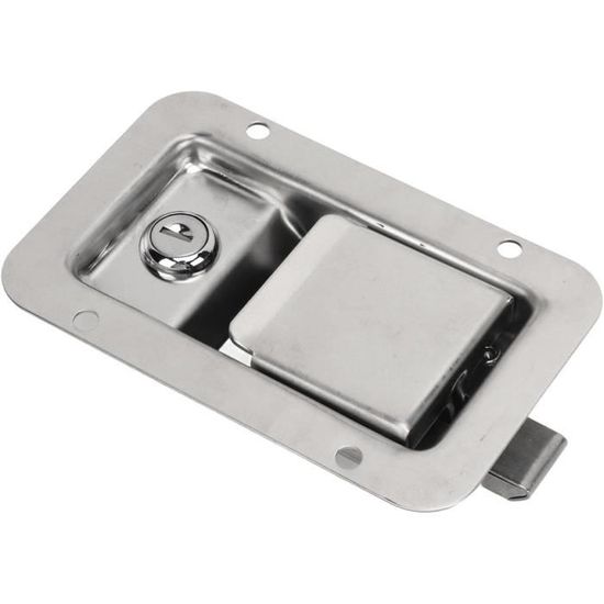 Loquet Encastré à Ressort Cadenassable - Pour Flight Case, Rack DJ, PA - Aluminium Durable + Cadenas Inclus