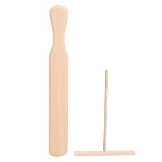 Râteau à Crêpes En Bois Forme T - Étaleur Pâte 12 Cm - Ustensile Pour Crêpes, Tortillas, Pancakes