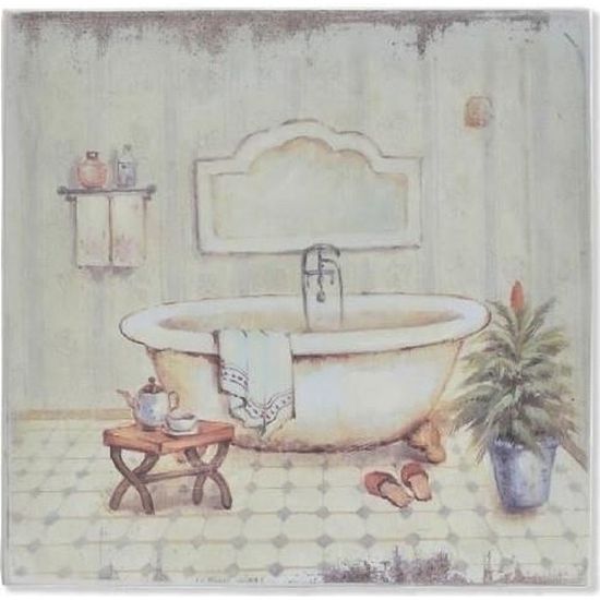 Cadre Tableau Bois Baignoire Salle De Bain Vintage Retro 20