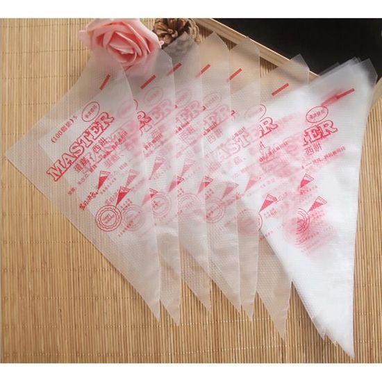PIN 50pcs Poche à Douille Jetable Crème Pâtisserie Gâteau Glaçage Sac