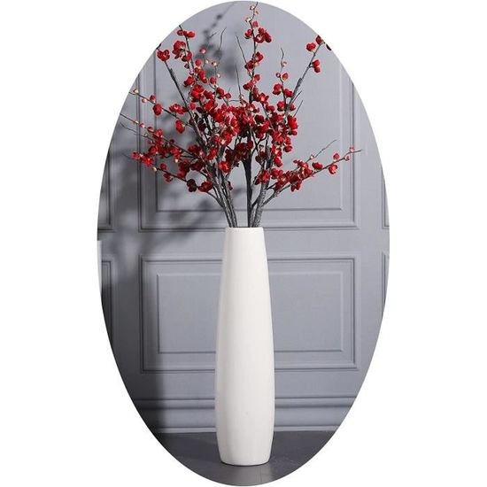 Vase À Poser Au Sol 68Cm, Vase De Sol Ceramique Blanc, Grand Vase Déco