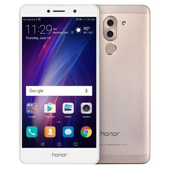 HONOR 6X 3Go RAM + 32Go ROM 4G Android 6.0 Double SIM 5.5 Pouces Octa-core Triple Caméra WiFi GPS Bluetooth Or