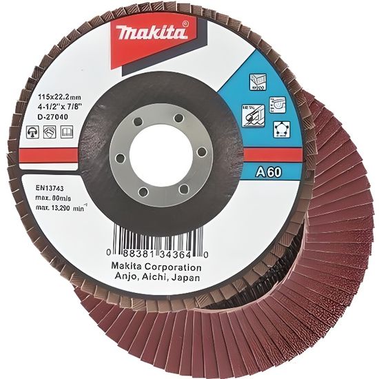 disque abrasif a lamelles 125 mm a40 makita d 27084 cdiscount bricolage