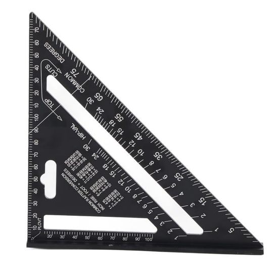 Règle Triangulaire Alliage Aluminium Noir - 32.5cm Avec 6 Échelles Pour Architectes/Étudiants