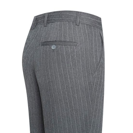 Essentials Pantalon chino plissé, infroissable, coupe classique (grandes tailles disponibles) Homme, Charbon, 28W / 28L
