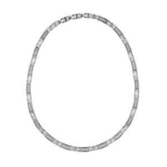 Collier Homme 50 A 53cm Carbone Blanc Acier Cdiscount