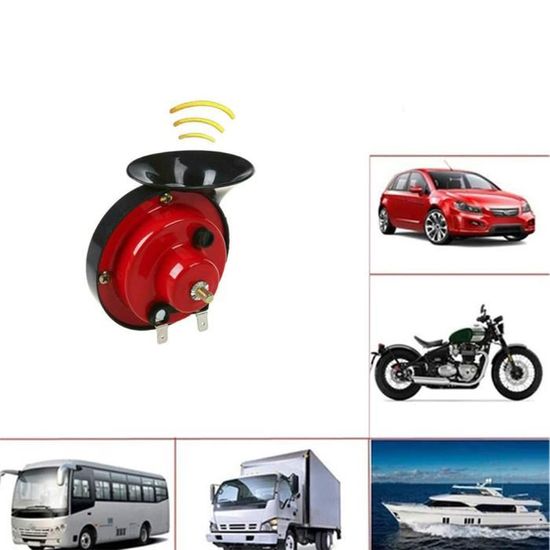 Klaxon Électrique 12V Double Tube - 175 DB, Pompe à Air Intégrée - Pour Voiture, Camion, Bateau