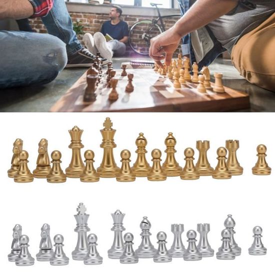 Jeu d'échecs en corne de Zebu avec echiquier coffret King 75 mm