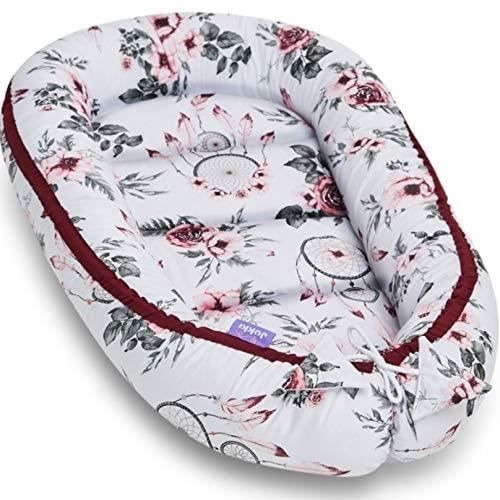 Babynest Cocon 50x90 cm, double face, 100% coton, coussin matelas, nid de lit bébé, doudou, lit pour bébé et nourrisson, cododo, cou