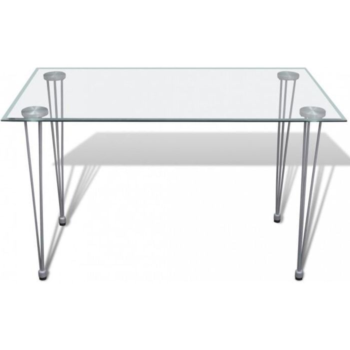 Tables de salle a manger et de cuisine Table transparente avec plateau en verre