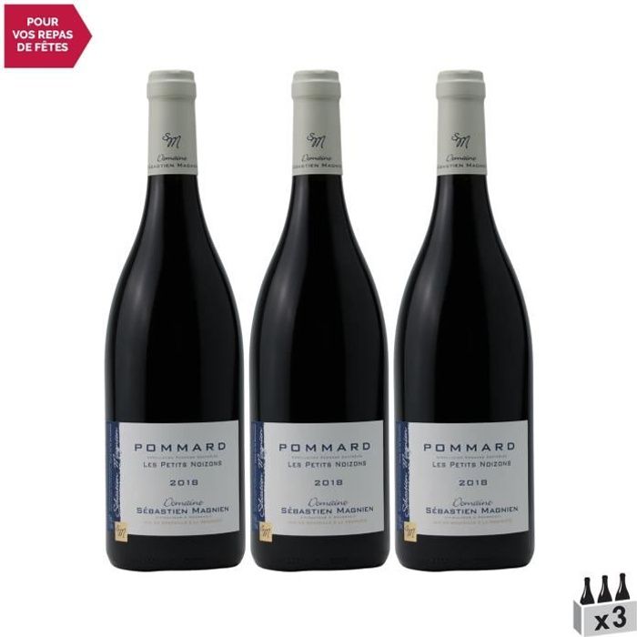 Pommard Les Petits Noizons Rouge 2018 - Lot de 3x75cl - Domaine Sébastien Magnien - Vin AOC Rouge de Bourgogne