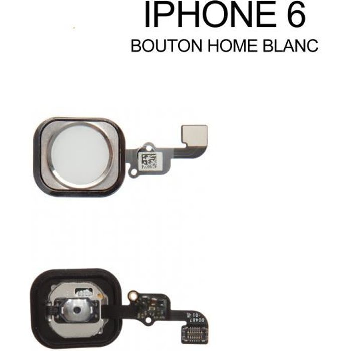 BOUTON HOME + NAPPE COMPLET IPHONE 6 couleur Blanc