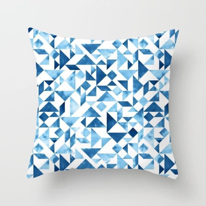 Housse de coussin,Nouveau Design abstrait bleu créatif imprimé coussin couvre 45x45cm maison-bureau canapé - Type 6-450mm*450mm