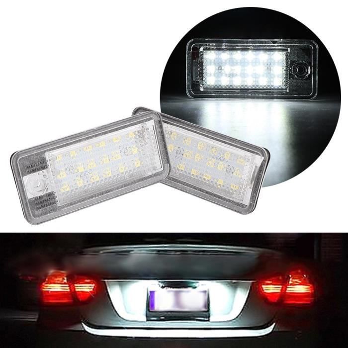 Tbest Éclairage de plaque d'immatriculation 1 paire de feux de plaque d'immatriculation arrière à LED pour Audi
