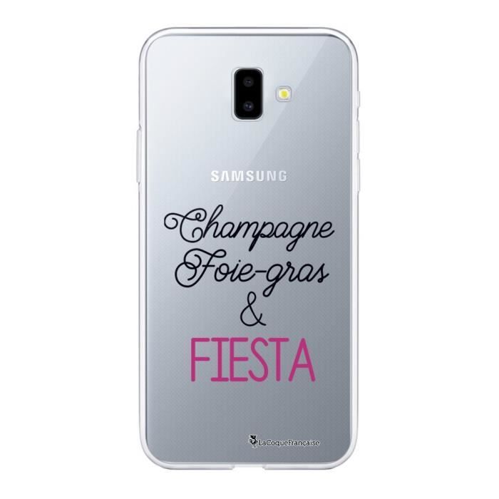 Coque Samsung Galaxy J6 PLUS 2018 souple transparente Champagne Foie gras et Fiesta Motif Ecriture Tendance La Coque Francaise
