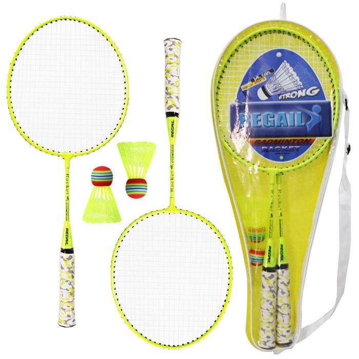 1 paire Ensemble de raquettes de badminton pour enfants avec balles badminton à 2 joueurs Jeu de sport en plein air intérieur-71