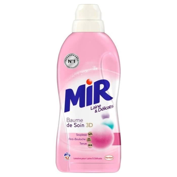 Mir Laine et Délicats Liquide Baume De Soin 3D 12 Lavages 750ml (lot de 3)