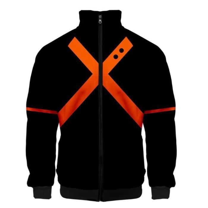 Sweats à Capuche My hero academia Veste 3D Imprimer Animé Veste Manches Longues Zipper