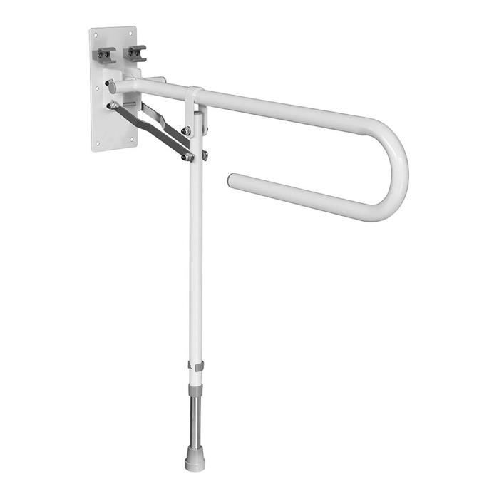Double Barre d'appui rabattable | Pour la salle de bain | Avec pied et réglable en hauteur | Piable | Cimbra | Mobiclinic