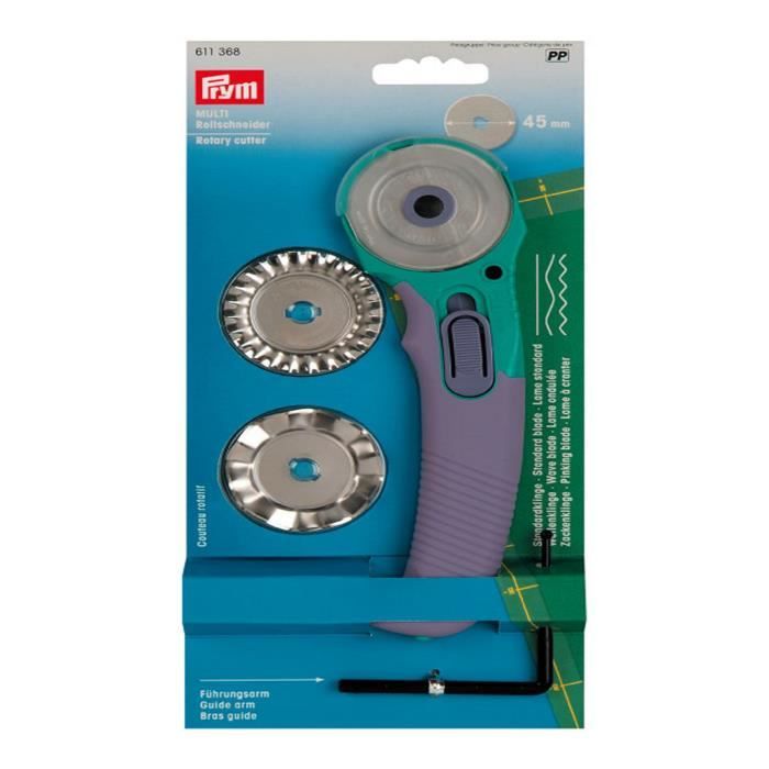 PRYM Couteau Rotatif Lame Ondulée et Crantée 45 mm