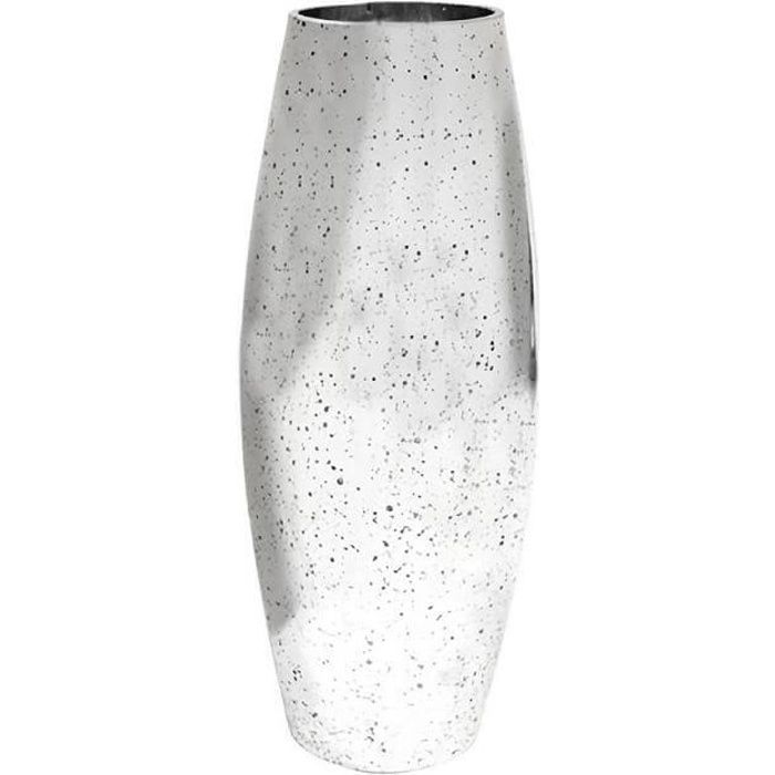 Vase haut métallisé argent 30cm (x1) REF/VER2027