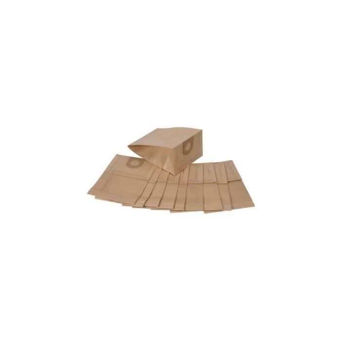 10 sacs pour aspirateur eau et poussière 10 litres, Sac papier