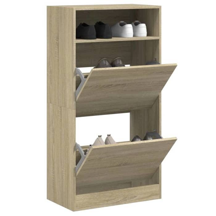 vidaXL Armoire à chaussures chêne sonoma 60x34x116cm Bois dingénierie 840017