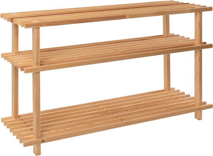 Étagère à Chaussures En Bambou 5 Niveaux - Rangement Pour 16 Paires, 80x29x82 Cm, Design à Lattes Aérées