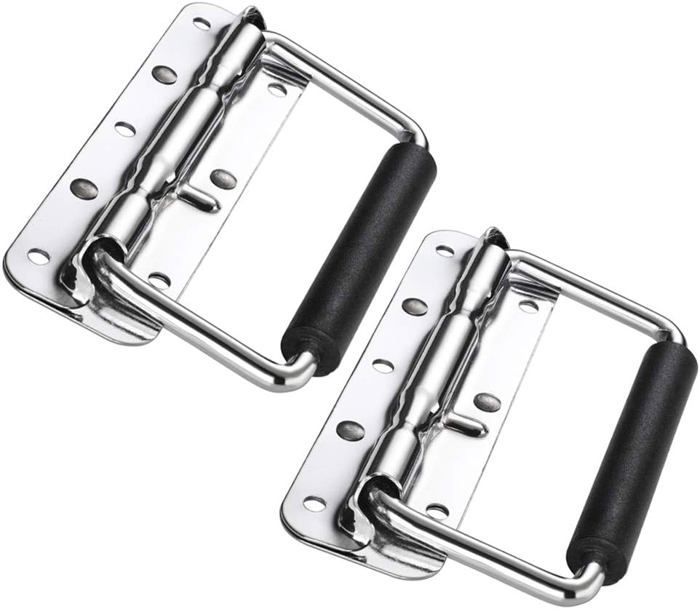 ACBEE Bandes de résistance améliorées, poignées de fixation uniques en acier extensible avec caoutchouc pour barres de traction, entraînement, salle de sport à domicile (poignées en métal en