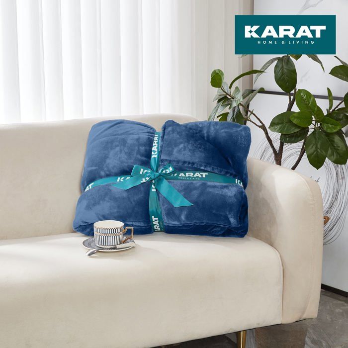 Plaid Couverture douillette Grace Bleu foncé 150 x 200 cm