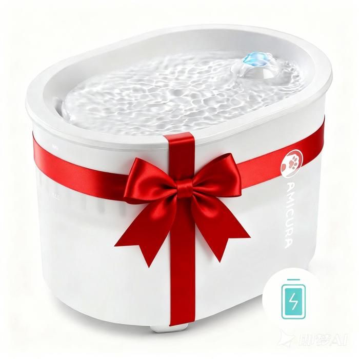 Comparer les prix de Fontaine à Eau Sans Fil 5-en-1 pour Chats,AMICURA  A3,Autonomie 180 Jours,10 000 mAh,Grande Capacité de 2L,＜30dB