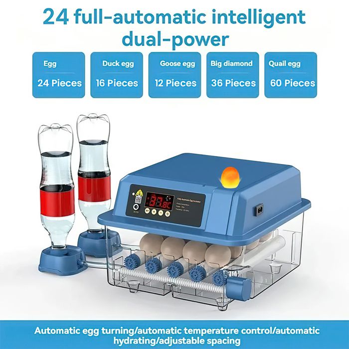 Meilleurs prix pour Couveuse oeuf automatique Incubateur Retournement de 24 œufs pour poules canards oies et oiseaux grand incubateur dœufs