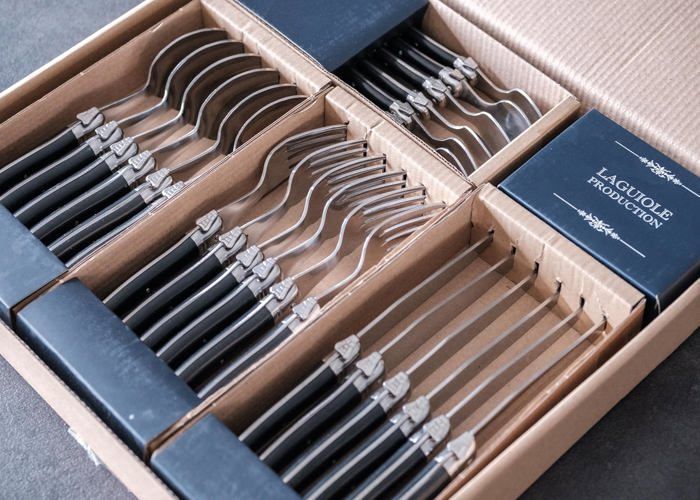Ménagère 24pcs Set de Couverts de Table Acier INOX et pour 6 Personnes Solidité Extrême Compatible Lave-Vaisselle Manche