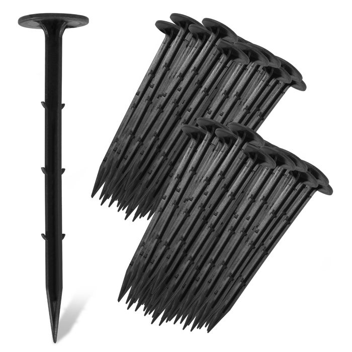 QVS Shop 75 Tapis De Paillage Plastique Chevilles De Fixation