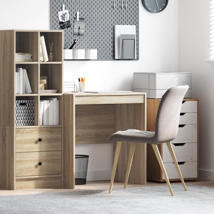 Moderne Table de travail Bureau dordi Chêne Sonoma Bois dingénierie 70 x 50 x 76 cm @FR(759663)