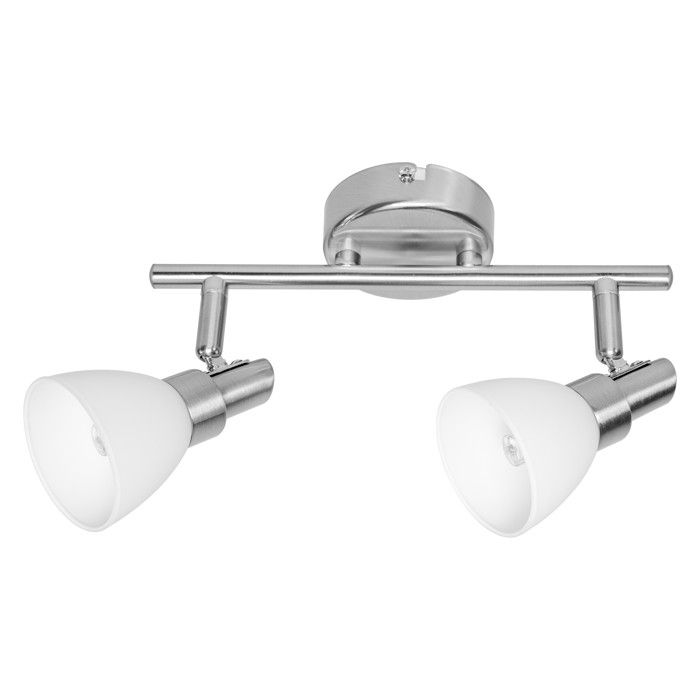 OSRAM Spot LED G9 2 têtes lumière blanc chaud (2700 K) LED OSRAM 3 8W orientable diffuseurs en verre design nickel 400lm OSRAM Spot LED G9 2 têtes lumière blanc chaud (2700 K) LED OSRAM 3 8W orientable diffuseurs en verre design nickel 400lm