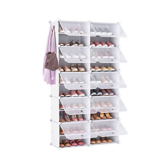 B.LIVEM Meuble Chaussure 2×10 Niveaux pour 20 Paires de Chaussures Rangement Chaussure pour Entrées Chambres et Couloirs