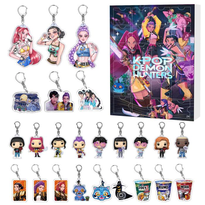2025 Kpop Demon Hunters Calendrier De L'Avent Kpop Anime De Keychain
