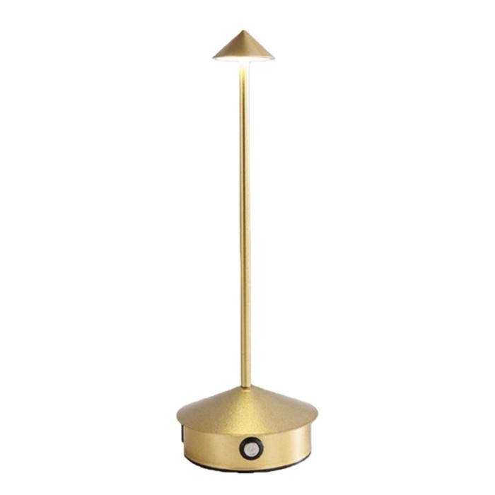 Lampe de table créative rechargeable pointe design LED portable éclairage dextérieur camping restaurant café bar or
