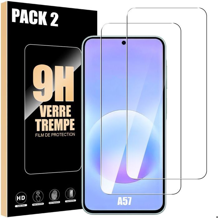 2x Verre Trempé pour Samsung Galaxy A57 5G - Protection Anti-Rayures Antichoc 9H Transparent