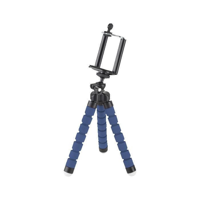 Trepied Flexible Universel Kruger et Matz KM1365 - Pieds Articules en Mousse - Rotule 360 - Pour Smartphone et Camera Sport - Bleu