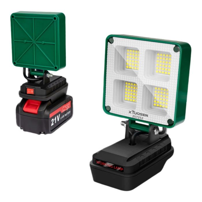 Projecteur Led Rechargeable Lampe à haute luminosité 108 LED tête orientable pour utilisation professionnelle et extérieure