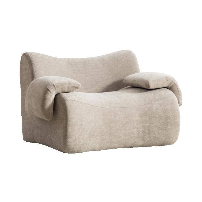 Fauteuil Gonflable en tissu Chenille Canapé Modulaire Sans montage 30D mousse haute résilience base antidérapante Gris