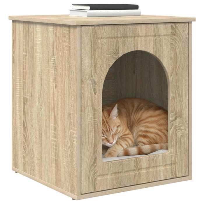 Maison pour chat minimaliste - vidaXL - bois dingénierie - sonoma - 53 x 52 x 62 cm - Capacité 60 kg - usage intérieur guh20i930 Maison pour chat minimaliste - vidaXL - bois dingénierie - sonoma - 53 x 52 x 62 cm - Capacité 60 kg - usage intérieur guh20i930
