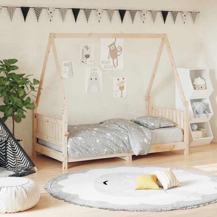 1 Parcel - MEUBLE - Cadre de lit pour enfant 80x160 cm bois de pin massif_2 ans garantie_02_9372